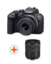 Kamera bez ogledalaCanon - EOS R10, 18-45mm STM, Black + Adapter Canon EF-EOS R + Objektiv Canon - RF 85mm f/2 Macro IS STM -1
